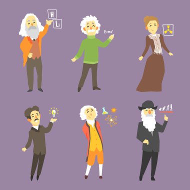 Famous Scientists Of The History Set clipart