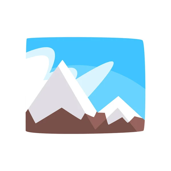 Montagnes rocheuses enneigées et ciel bleu, beau paysage d'hiver, illustration vectorielle horizontale — Image vectorielle