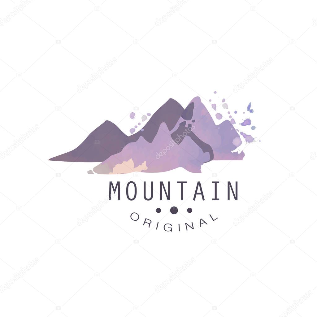 Mountain original logo, tourism, hiking and outdoor adventures emblem, retro wilderness badge vector Illustration
