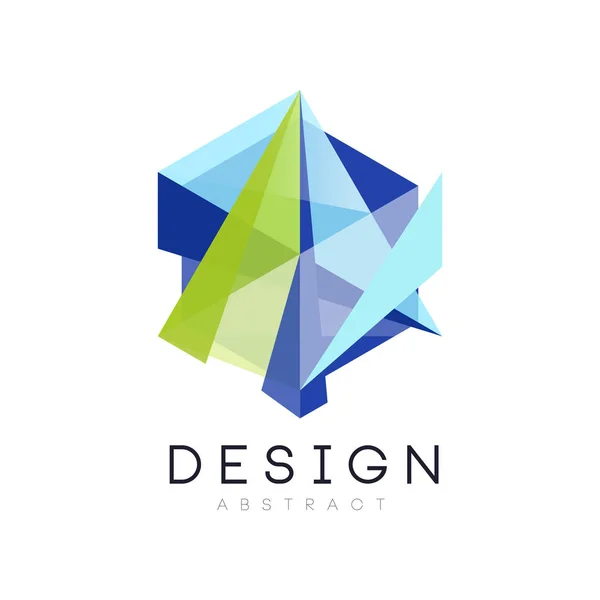 Λογότυπο γεωμετρικό πρότυπο. Δημιουργική εικονίδιο το ντεγκραντέ μπλε και πράσινα χρώματα. Απομονωμένη διάνυσμα σχέδιο για It-εταιρεία, εταιρική ταυτότητα, ιστοσελίδα ή επαγγελματική κάρτα — Διανυσματικό Αρχείο
