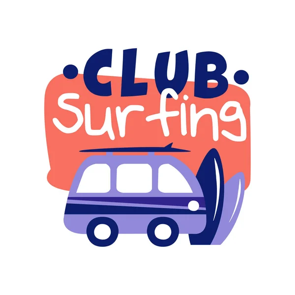 レトロなバッジ ベクトル図をサーフィン サーフィン クラブのロゴ、 — ストックベクタ