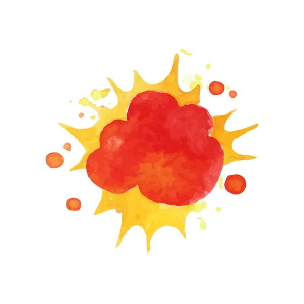 彩色的红色和黄色的热潮效果。明亮的火爆炸云。水彩画。手绘素描封面、海报或横幅画矢量设计 — 图库矢量图片