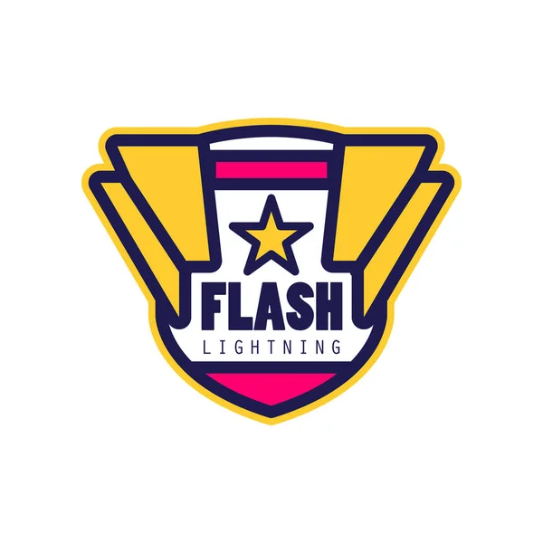 Flash lightning logo template, company identity label vector Illustration — Stock Vector