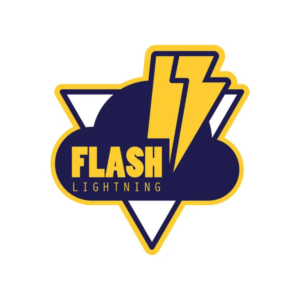 Flash lightning logo, badge with lightning symbol, design element for company identity vector Illustration — Stock Vector