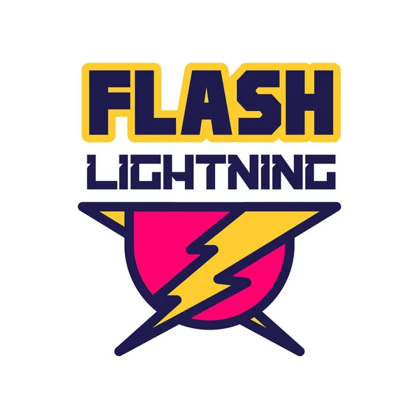 Flash lightning logo, badge with lightning symbol, design element for company identity vector Illustration — Stock Vector