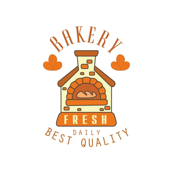 Bakery fresh, daily best quality logo template, bread shop badge retro food label design vector Illustration — Stock Vector