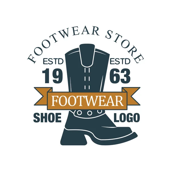 Toko pakaian, logo sepatu, perkebunan 1963, lencana vintage untuk identitas perusahaan, merek, pembuat sepatu atau vektor perbaikan Illustration - Stok Vektor