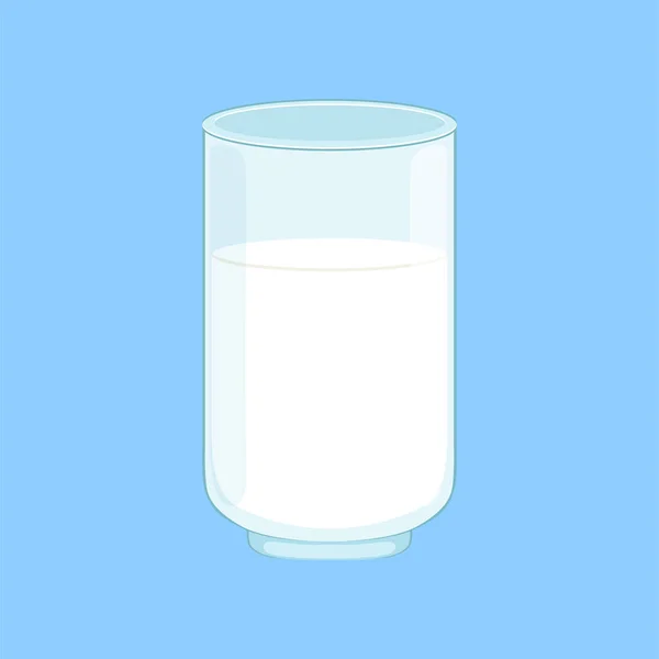 Glas melk, vers en gezond zuivelproduct vectorillustratie — Stockvector