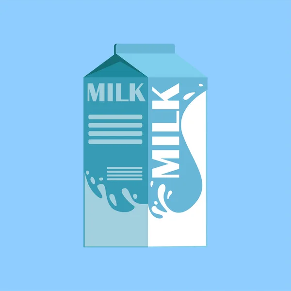 Caixa de cartão de leite, ilustração do vetor de produtos lácteos frescos e saudáveis — Vetor de Stock