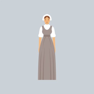 Geleneksel kıyafet vektör çizim Mormon kadın