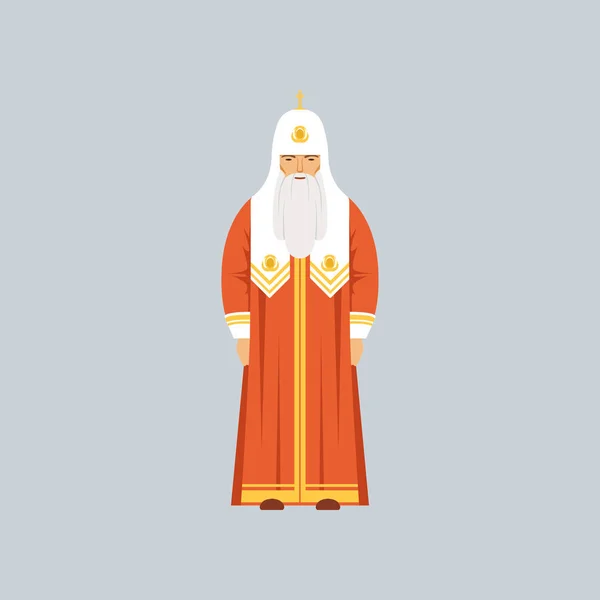 Ορθόδοξος Πατριάρχης κόκκινο soutane, εκπρόσωπος της θρησκευτικής ομολογίας διανυσματικά εικονογράφηση — Διανυσματικό Αρχείο
