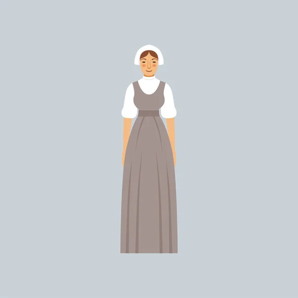 Mormon woman in traditional dress vector Illustration — Stock Vector