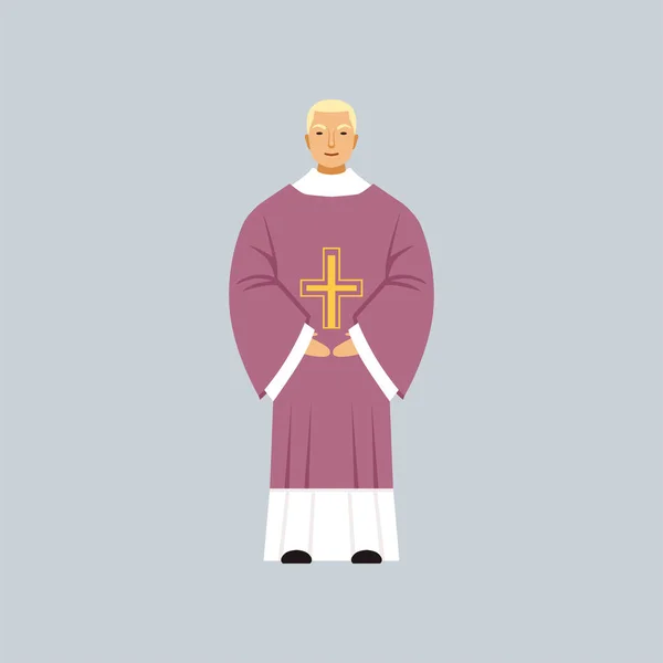 Vicario, rappresentante cattolico del vettore della confessione religiosa Illustrazione — Vettoriale Stock