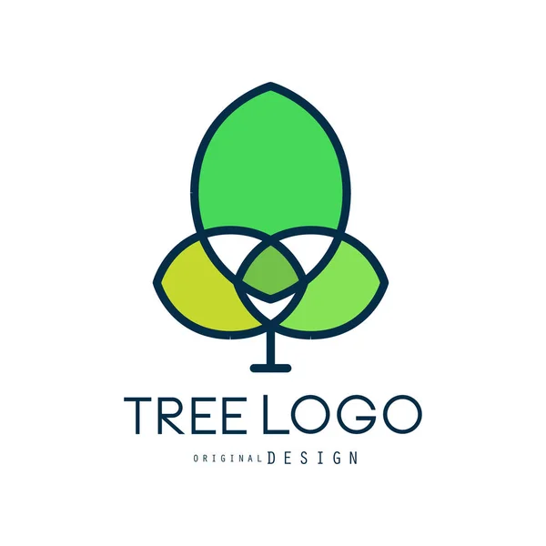 Ttree logo Originální design, zelený bio odznak, abstraktní organický design prvek vektorové ilustrace — Stockový vektor