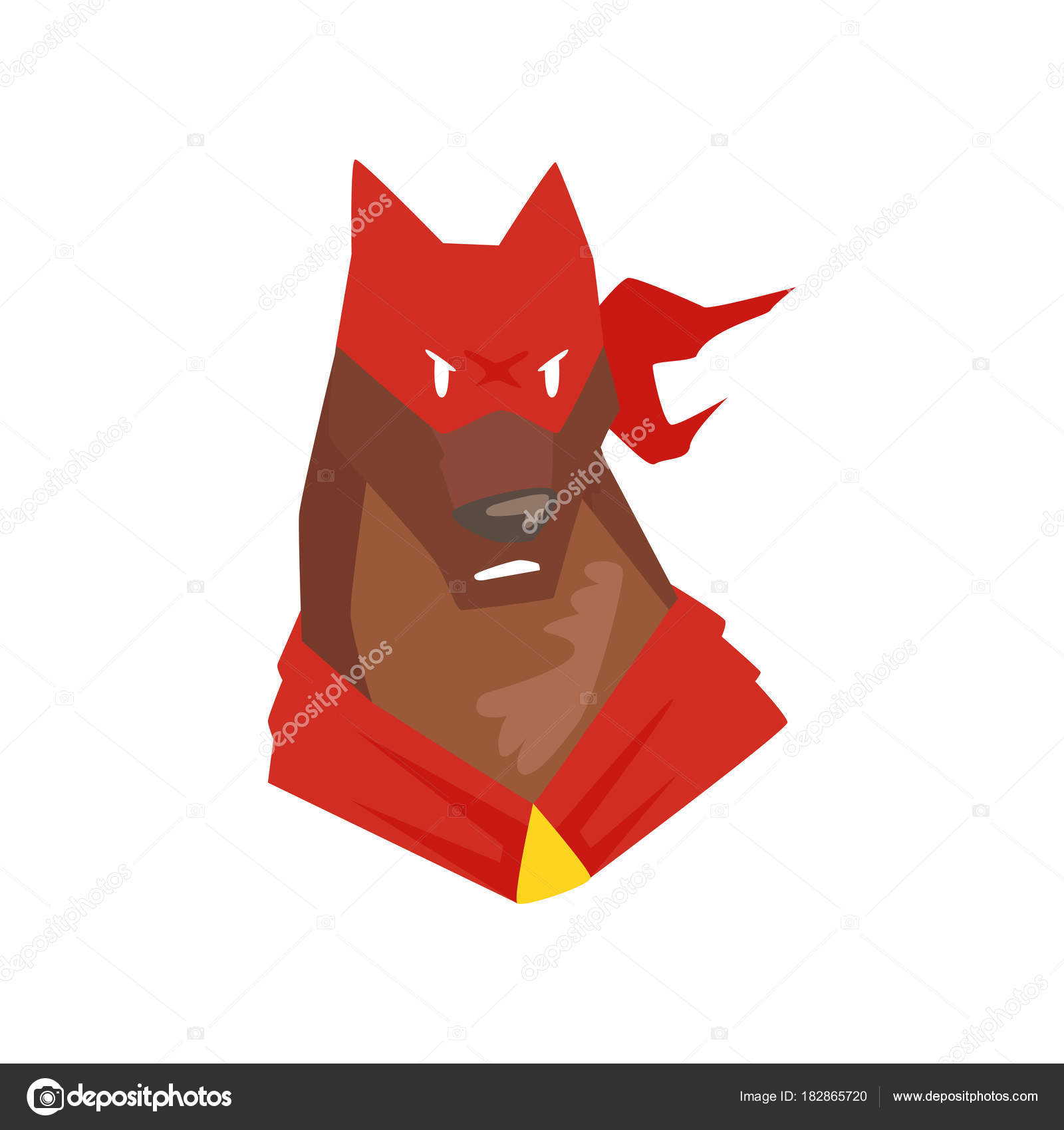 Chien De Caractère De Vecteur De Dessin Animé De Masque