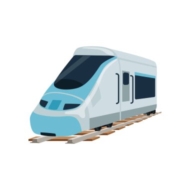 Hız modern demiryolu tren lokomotif, yolcu waggon vektör çizim