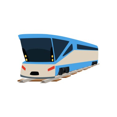 Hız modern tren lokomotif, yolcu waggon vektör çizim