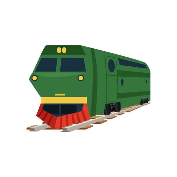 Πράσινο φορτίου σιδηροδρομικές τρένο ατμομηχανή διανυσματικά εικονογράφηση — Διανυσματικό Αρχείο