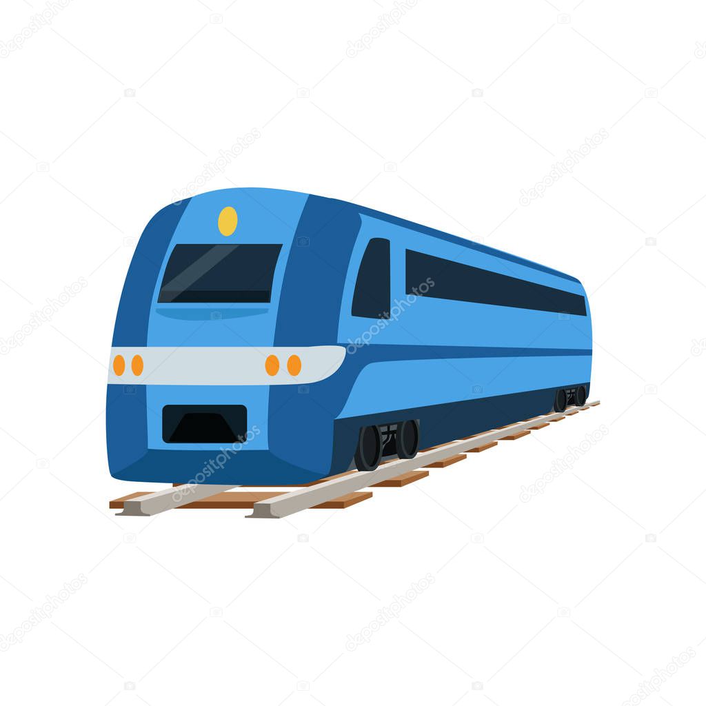 Railway locomotive train or passenger car vector Illustration