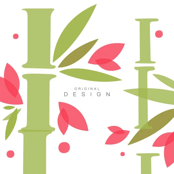 Bambuspflanze nahtloses Muster, originelles Design, dekorative Vorlage Textur bunte Vektorillustration — Stockvektor