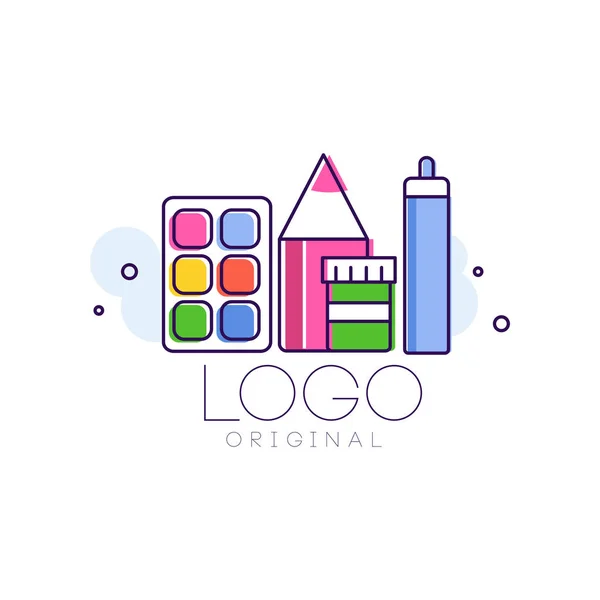 Logo original, kreative Konzeptvorlage, Kindheit Design-Element handgezeichnete Vektorillustration isoliert auf weißem Hintergrund — Stockvektor