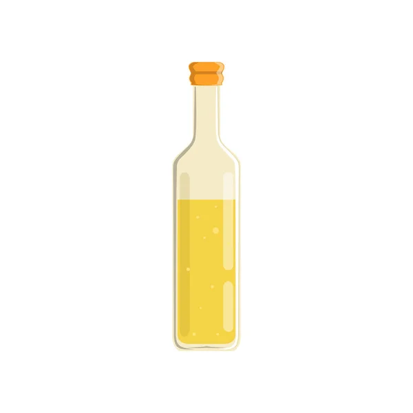 Glass bottle of oil vector Illustration — Stock Vector