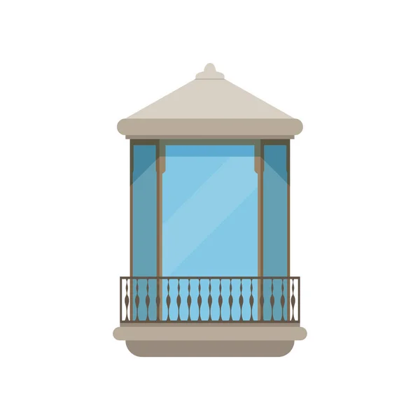 Balkonem wektora nowoczesny dom ilustracja na białym tle — Wektor stockowy