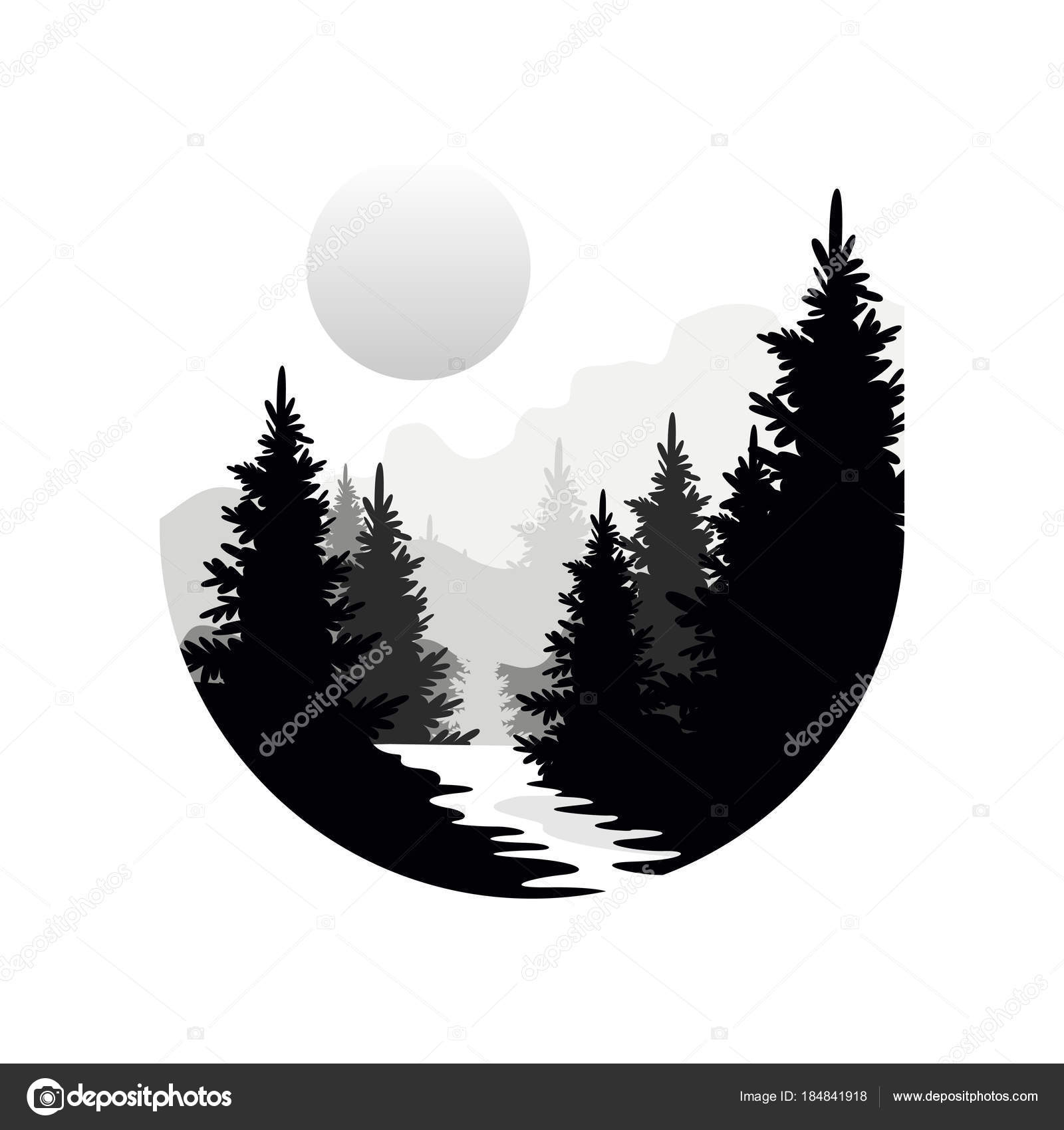 Free Free 238 Silhouette Mountain Scene Nature Svg SVG PNG EPS DXF File