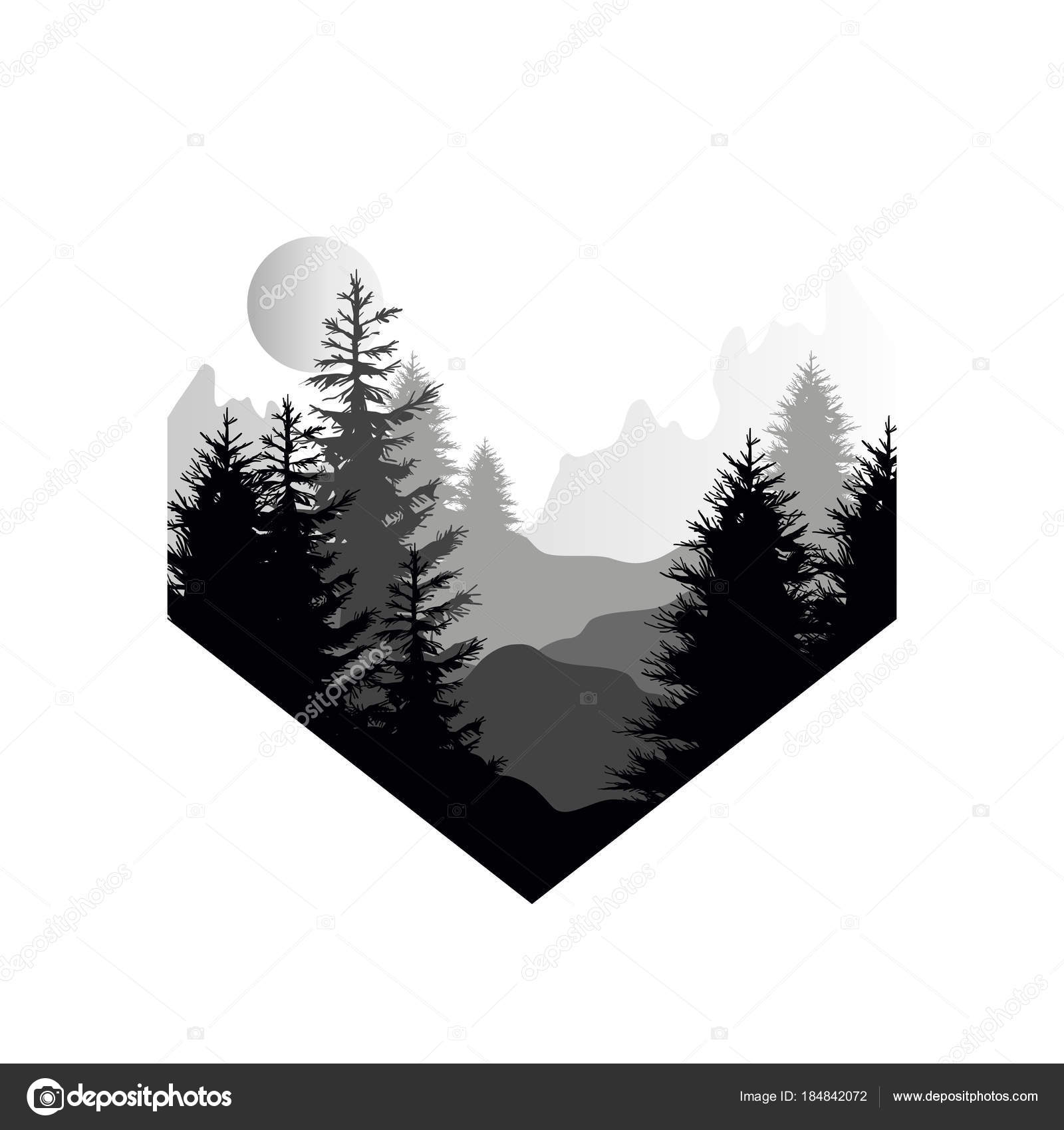 Free Free 168 Silhouette Mountain Scene Nature Svg SVG PNG EPS DXF File