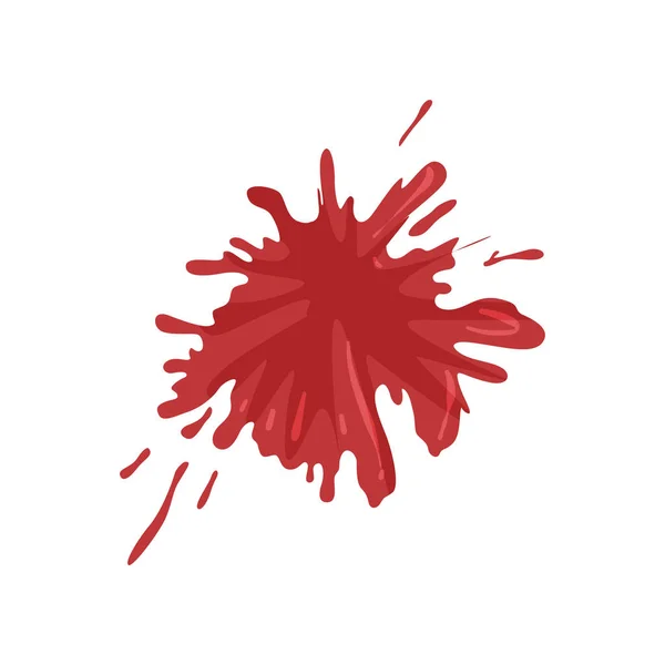 Blutspritzer und Tropfen, Spritzer roter Tintenvektorillustration auf weißem Hintergrund — Stockvektor