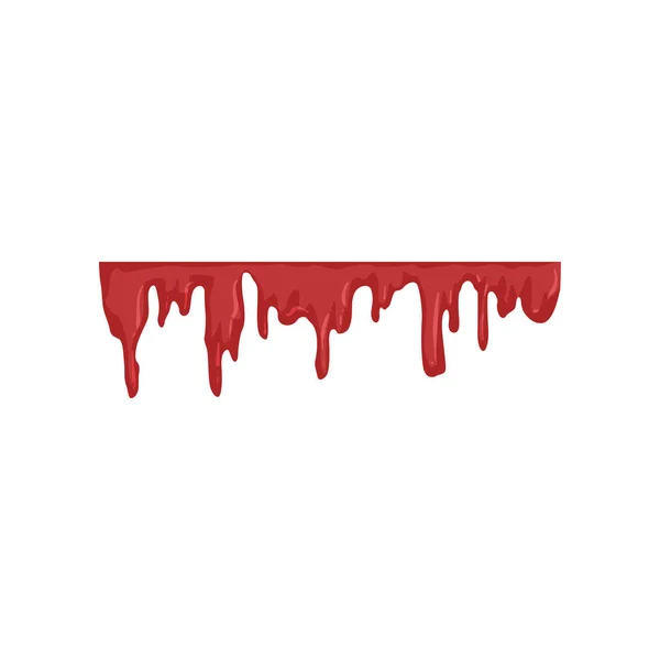Bluttriefende, fließende rote Vektor-Illustration auf weißem Hintergrund — Stockvektor