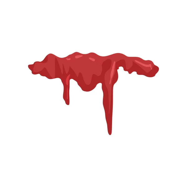 Sangue gocciolante, liquido rosso fluente, vettore dell'inchiostro Illustrazione isolata su uno sfondo bianco — Vettoriale Stock
