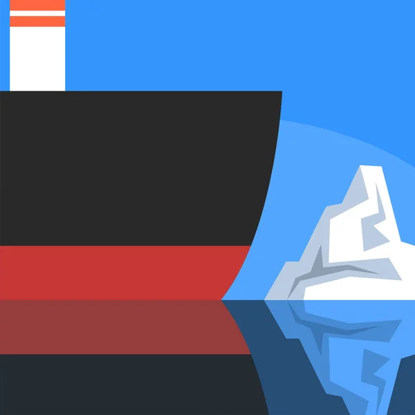 Navire et iceberg, voyage en bateau vers le pôle nord Illustration — Image vectorielle