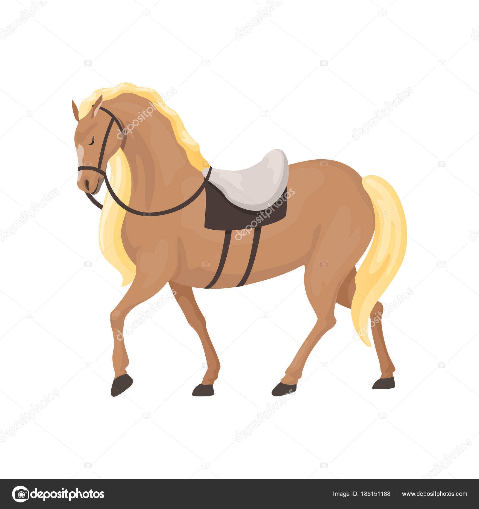 サラブレッド種競走馬 馬術プロスポーツ ベクトル図 ストックベクター C Topvectors