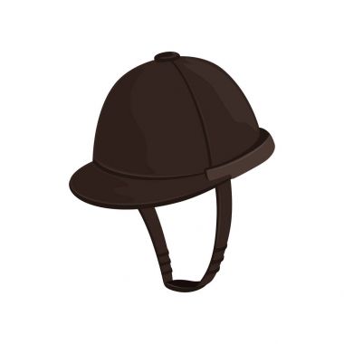 Siyah sürme kask, binicilik profesyonel spor eleman vektör çizim