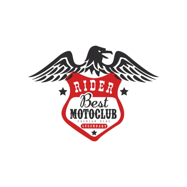 Pengendara, logo klub motor terbaik, elemen desain premium untuk klub motor atau biker, toko reparasi sepeda motor, cetak untuk vektor pakaian Illustration pada latar belakang putih - Stok Vektor