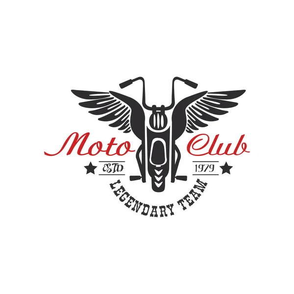 Logo klub MotoGP, tim legendaris, perkebunan 1979, elemen desain untuk klub motor atau biker, bengkel sepeda motor, cetak untuk vektor pakaian Illustration pada latar belakang putih - Stok Vektor