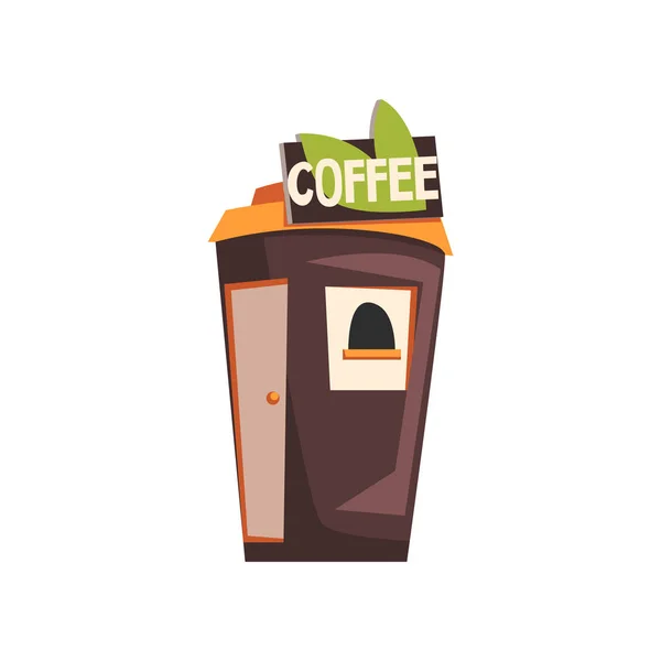 Gatan kafé, takeaway kiosk vektor Illustration på vit bakgrund — Stock vektor