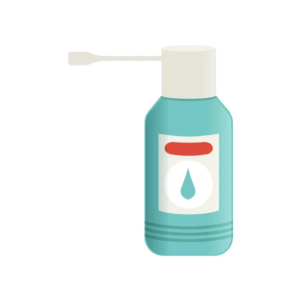 Flacone spray spray spray per la gola, rimedio medicinale per il mal di gola vettore Illustrazione su sfondo bianco — Vettoriale Stock