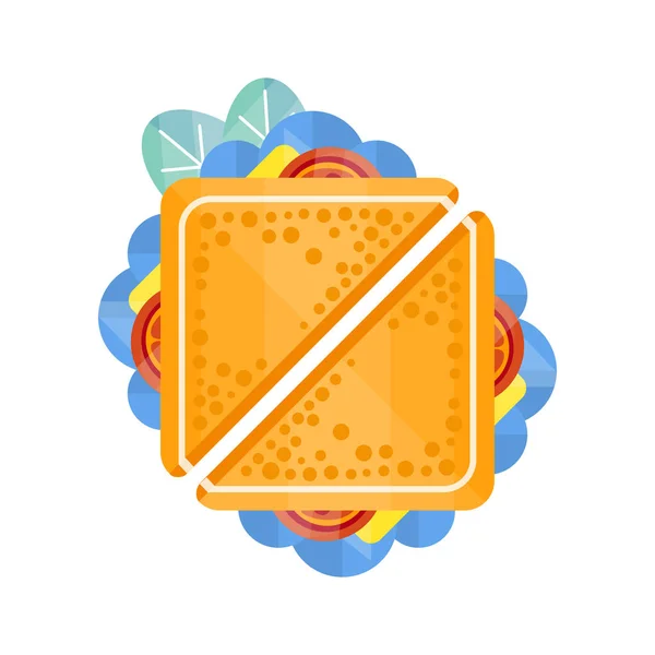 Sandwich met kaas en groenten vector illustratie op een witte achtergrond — Stockvector