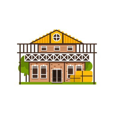 Kırsal ev, Kırsal İnşaat vektör çizimler beyaz bir arka plan