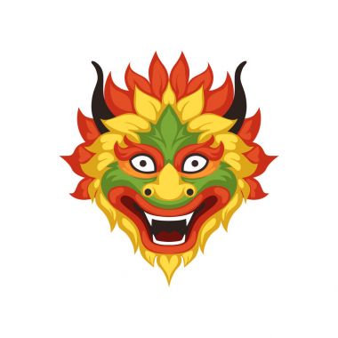 Dragon head, symbol of Chinese traditional Boat Festival vector Illustration on a white background vector Dragon head, symbol of Chinese traditional Boat Festival vector Illustration on a white background vector