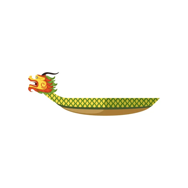 Dragon Boat, symbol of Chinese traditional Festival vector Illustration on a white background — Stock Vector