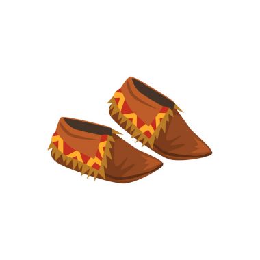 Native American Indian moccasins vector Illustration on a white background clipart