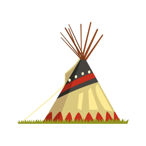 Teepee, tent or wigwam Native American dwelling vector Illustrationon a white background — Stock Vector