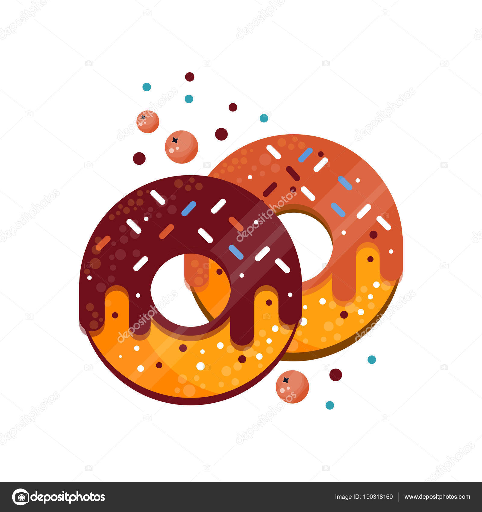 Download Two donuts with colorful sprinkles, caramel and chocolate ...