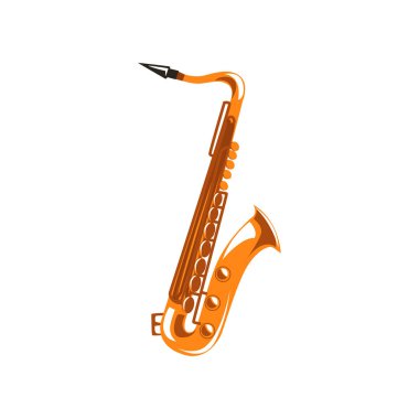 Saksafon, müzik Nefesli/Üflemeli Saz vektör çizim beyaz bir arka plan