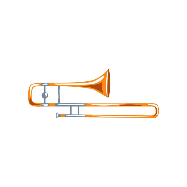Trombone, classical music wind instrument vector Illustration on a white background — Stock Vector