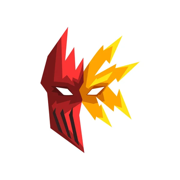 Red and yellow superhero mask vector Illustration on a white background — Stock Vector