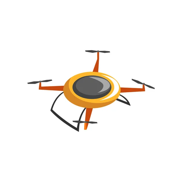 Płaskie wektor ikona elektryczne drona. Sterowany radiem drona z czterech łopat wirnika. Bezzałogowe lotnicze urządzenia. Nowoczesna technologia — Wektor stockowy